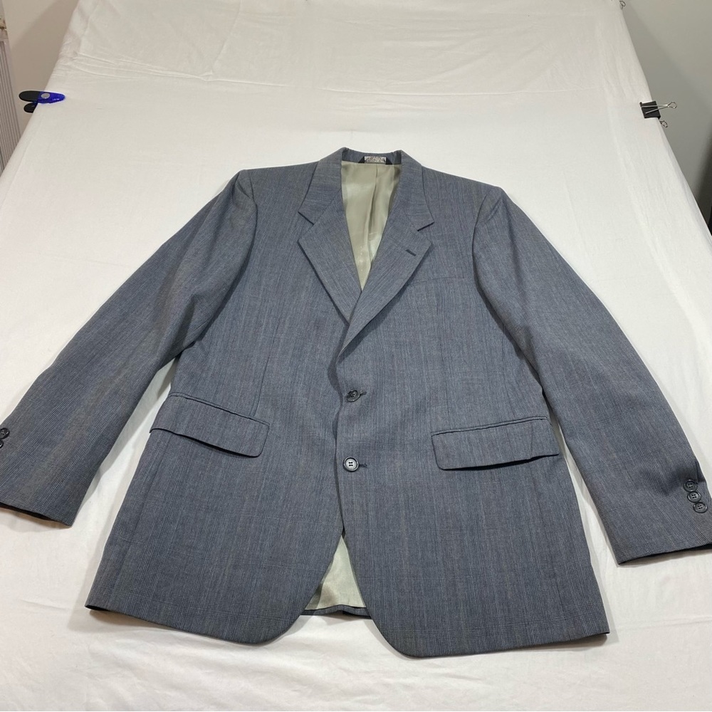 Johnny Carson Jacket Men’s 42L Plaid Jacket Coat Pin Striped Sport Blazer